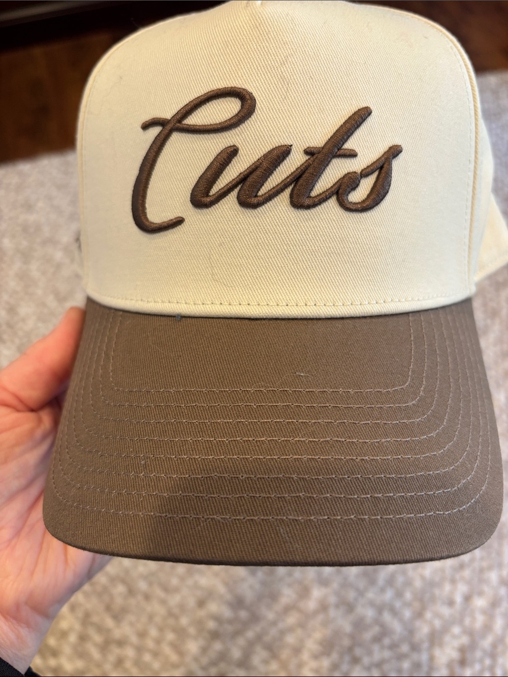 Cuts - A- Frame Hat
Two-Tone Cream & Brown